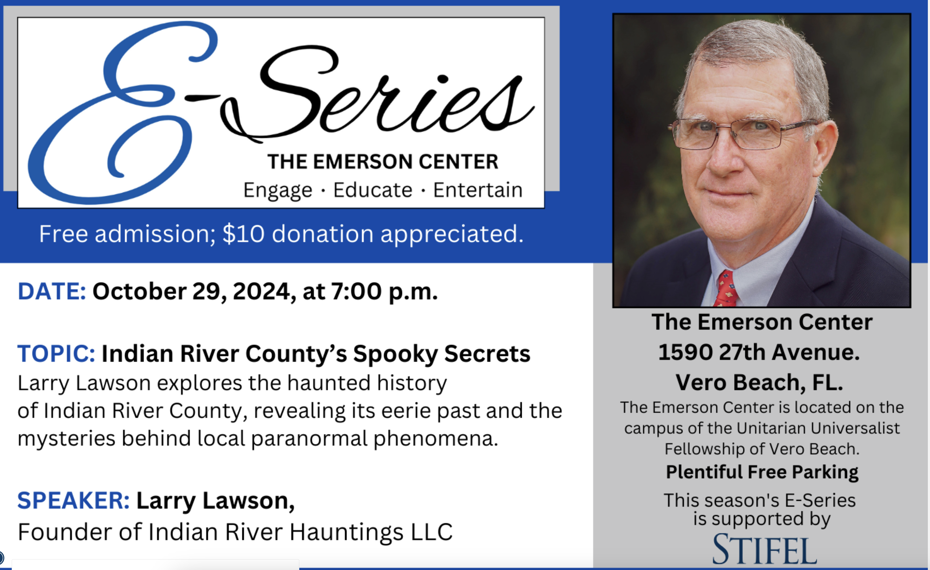 Featured image for “Haunted History Revealed: Larry Lawson Unveils Indian River County’s Spooky Secrets at Emerson E-Series”